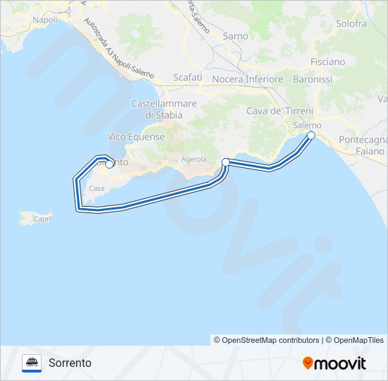 Percorso linea navigazione COAST LINES