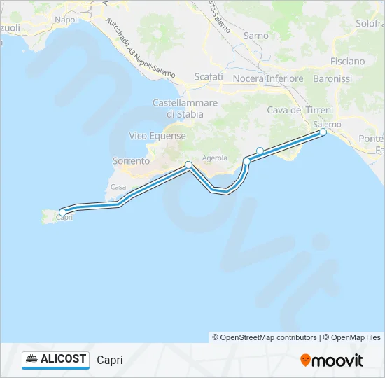 ALICOST Ferry Line Map
