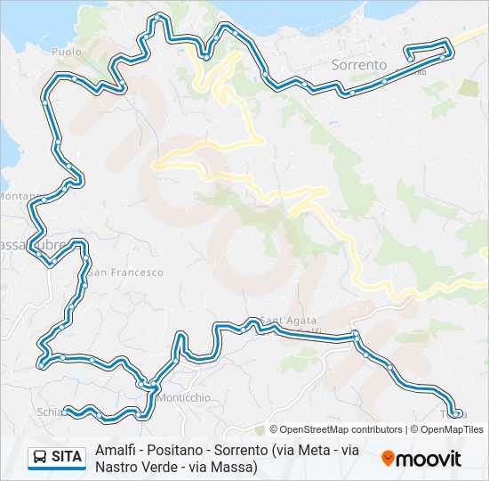 Percorso linea bus SITA