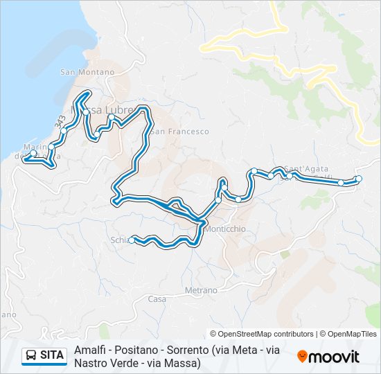 Percorso linea bus SITA