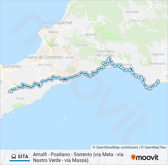 Percorso linea bus SITA