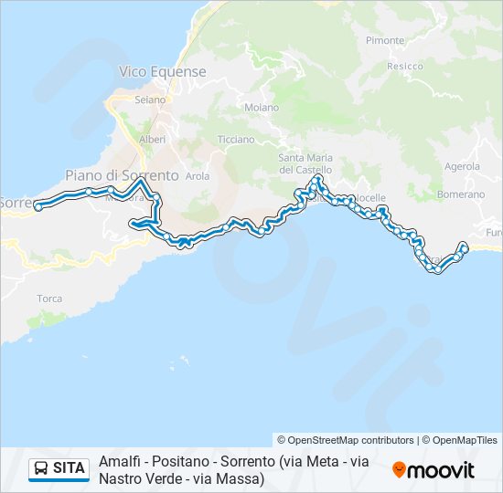 Percorso linea bus SITA