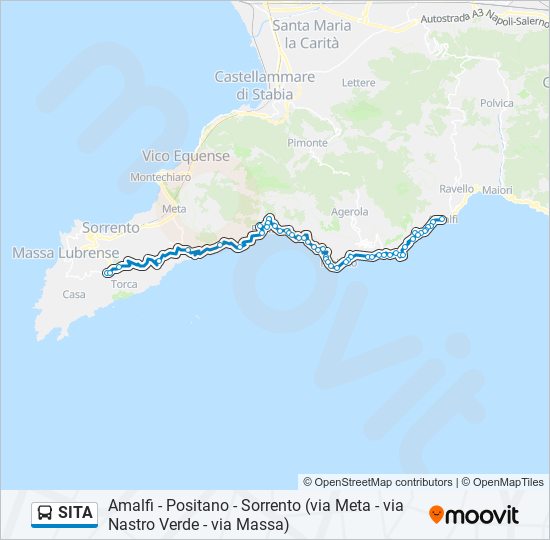 Percorso linea bus SITA