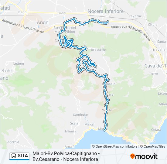 Percorso linea bus SITA
