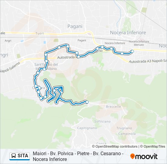 Percorso linea bus SITA