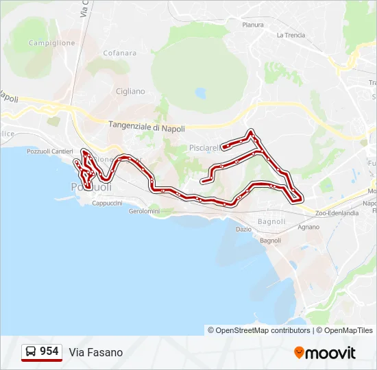 954 Bus Line Map