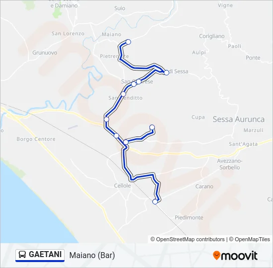GAETANI Bus Line Map