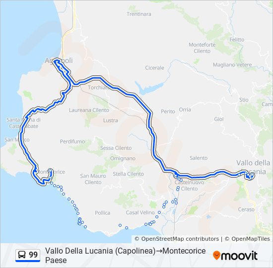 99 bus Line Map