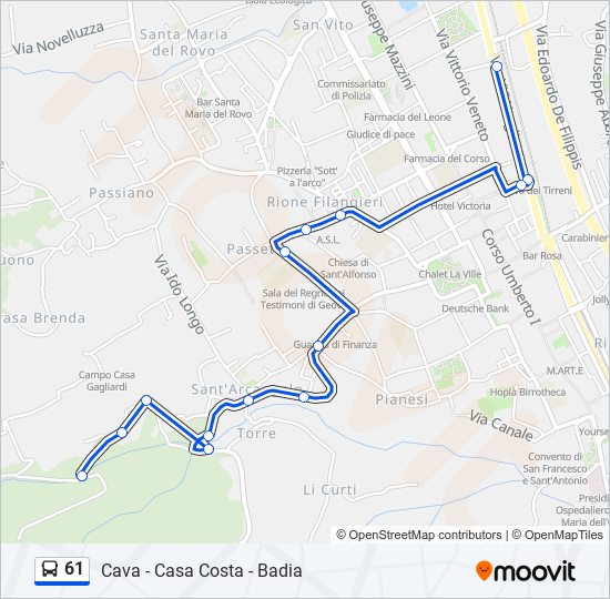 61 bus Line Map