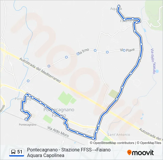 51 Bus Line Map