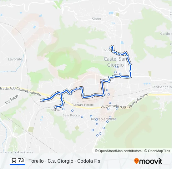 73 Bus Line Map