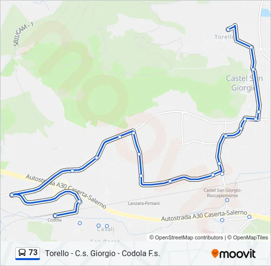 73 Bus Line Map