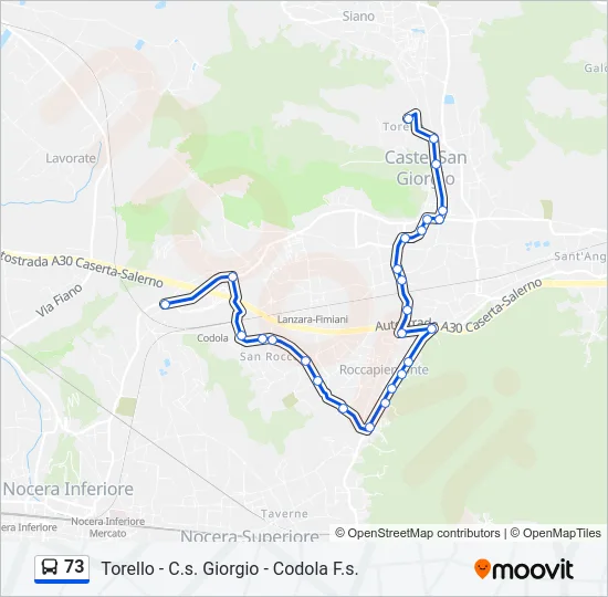 73 Bus Line Map