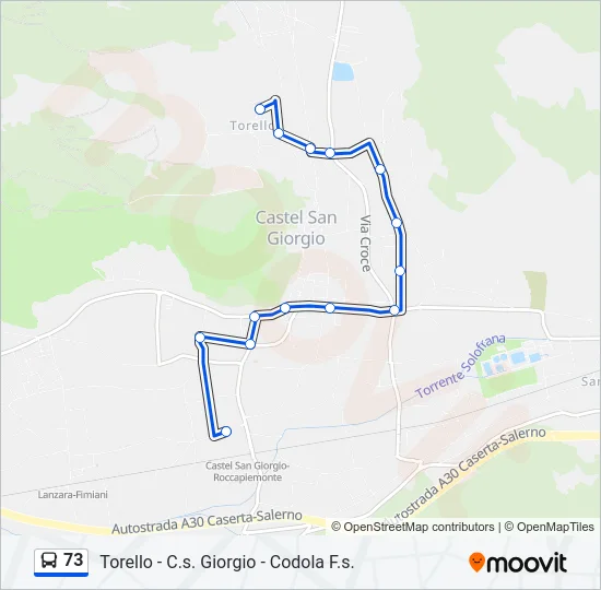 73 Bus Line Map