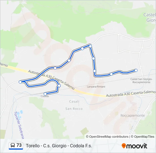 73 Bus Line Map