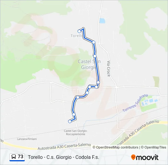 73 Bus Line Map
