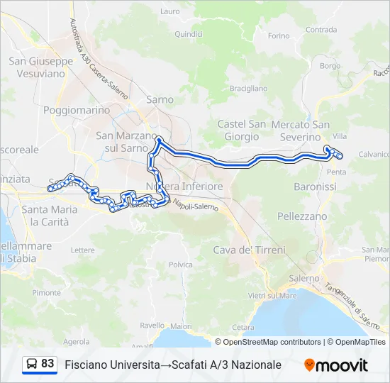 83 Bus Line Map