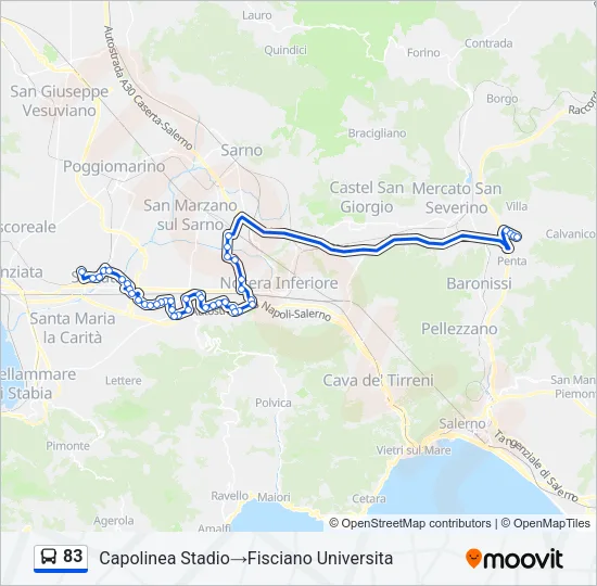 83 Bus Line Map