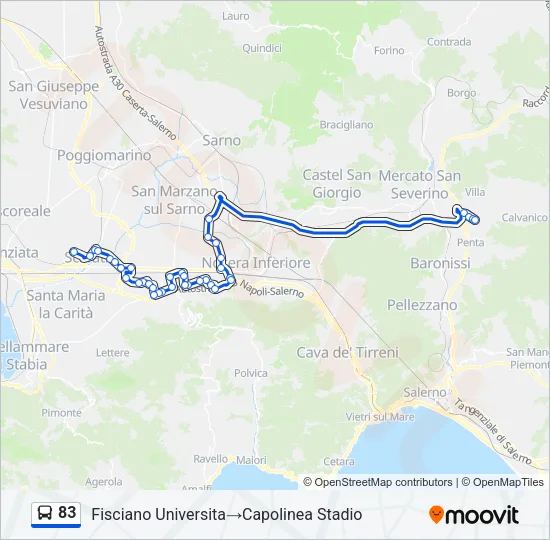 83 Bus Line Map