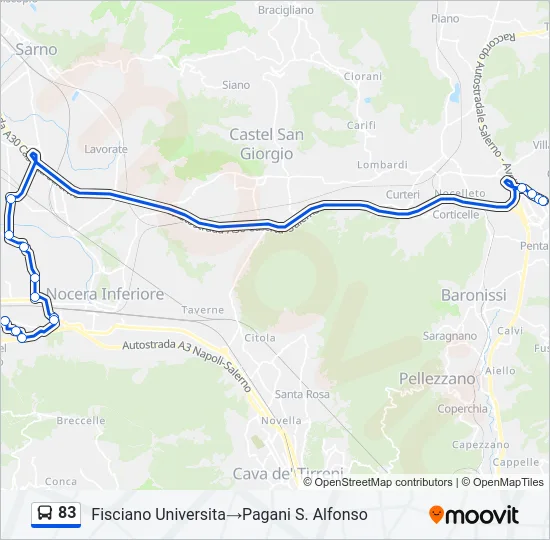 83 Bus Line Map