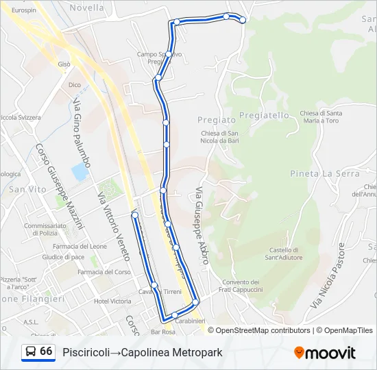 66 Bus Line Map