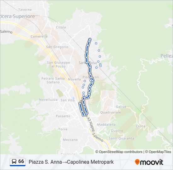 Percorso linea bus 66