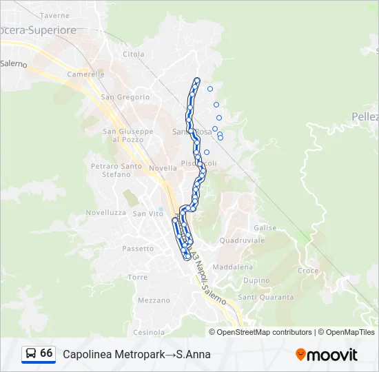 66 Bus Line Map