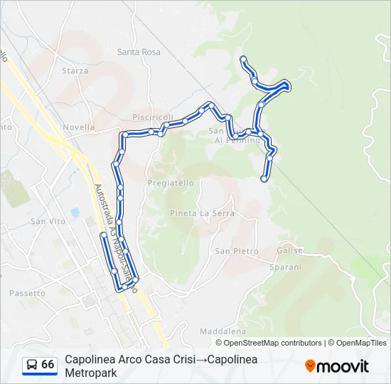 66 Bus Line Map
