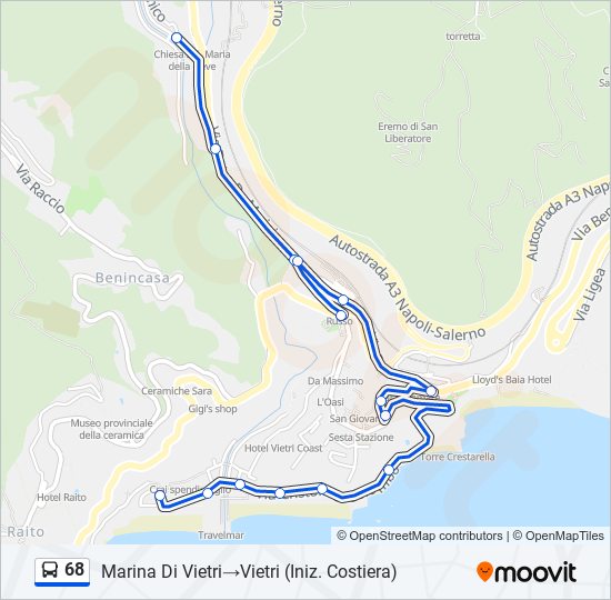 68 bus Line Map