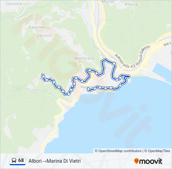 68 Bus Line Map