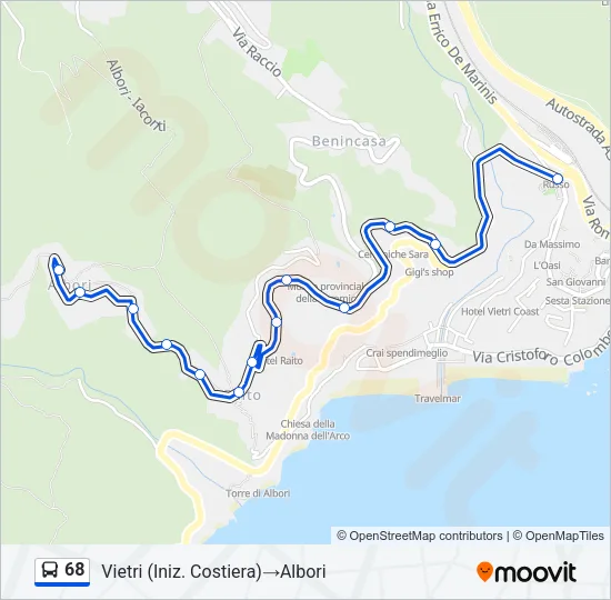 68 Bus Line Map