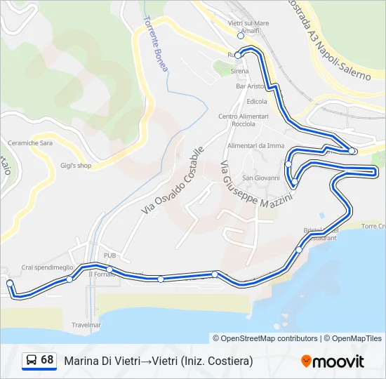 68 Bus Line Map