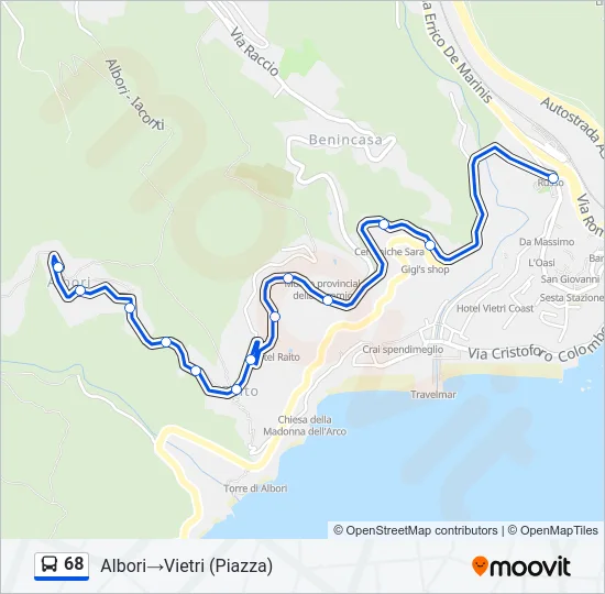 68 Bus Line Map