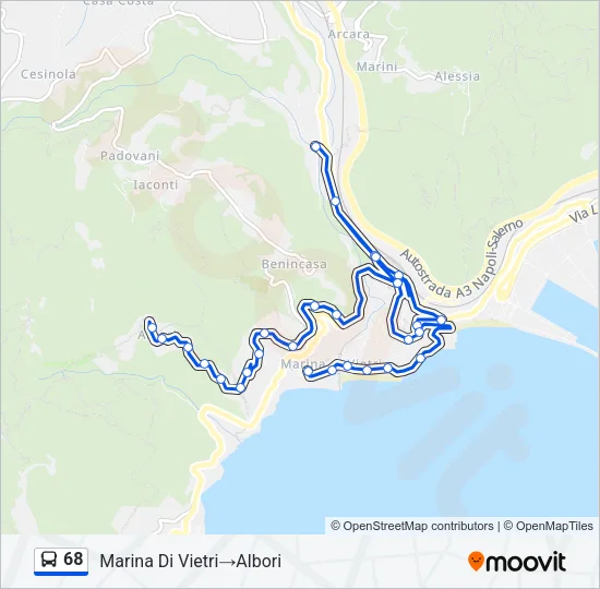 68 Bus Line Map