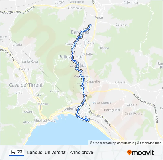 22 Bus Line Map