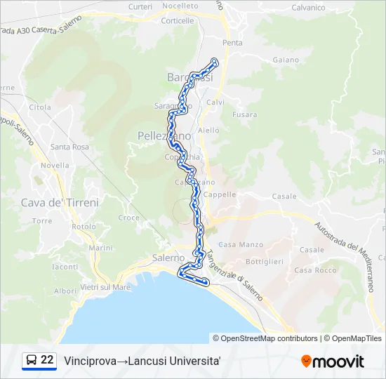 22 Bus Line Map