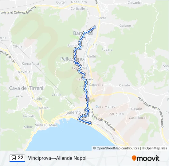 22 Bus Line Map