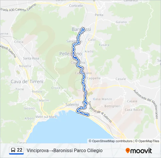 22 Bus Line Map