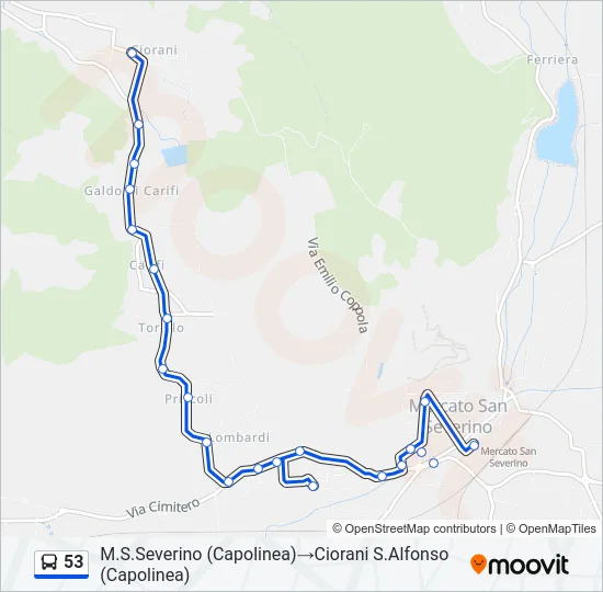 53 Bus Line Map