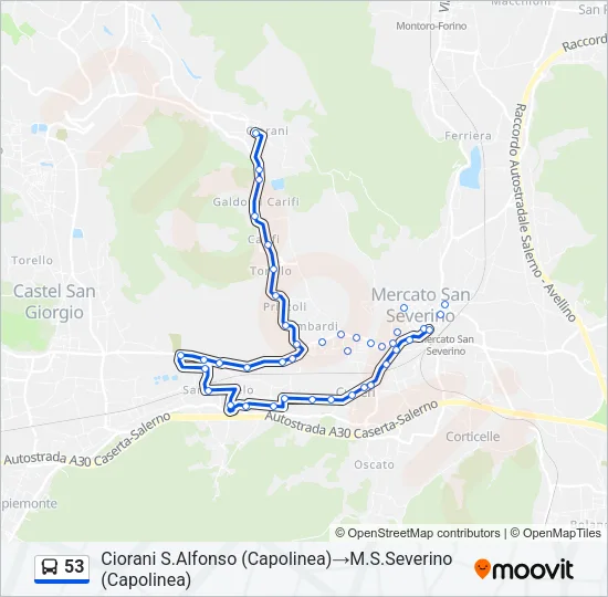 53 Bus Line Map