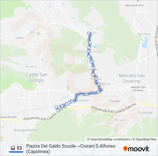 53 Bus Line Map