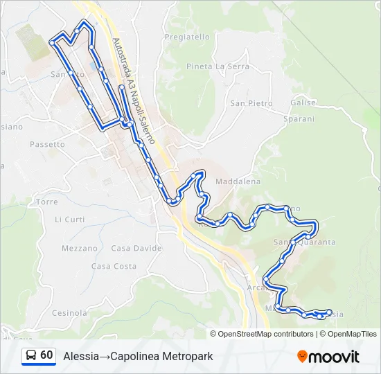 60 Bus Line Map