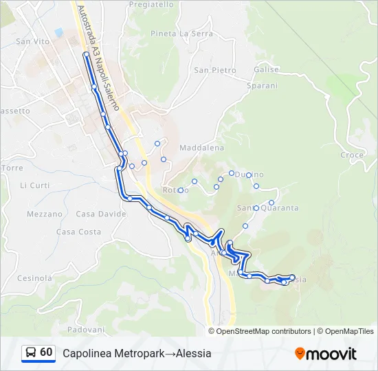60 Bus Line Map