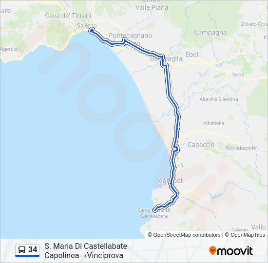 34 Bus Line Map