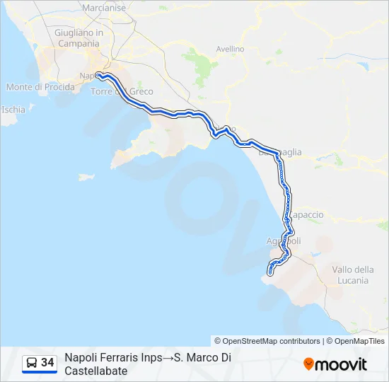 34 Bus Line Map