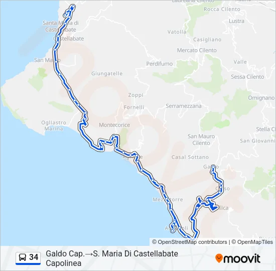 34 Bus Line Map