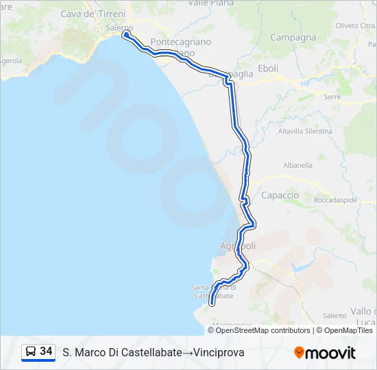 34 Bus Line Map