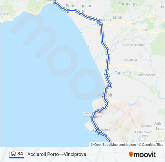 34 Bus Line Map