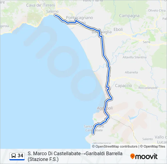 34 Bus Line Map