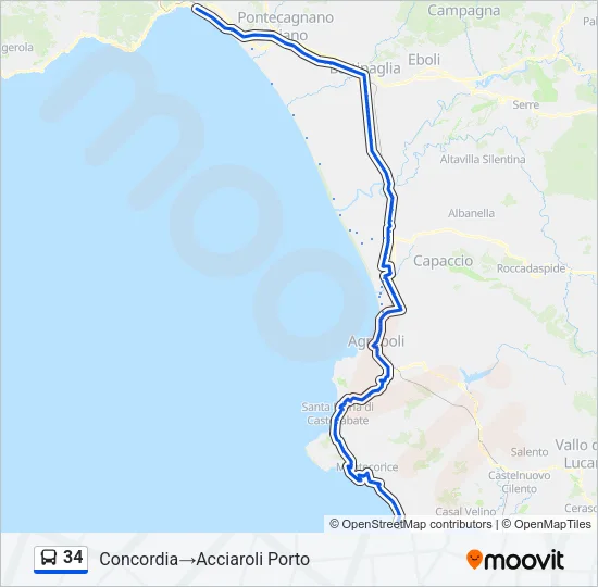 34 Bus Line Map